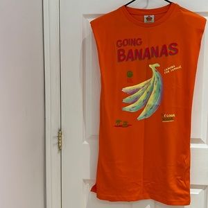 Orange Cotton Graphics T-Shirt Dress